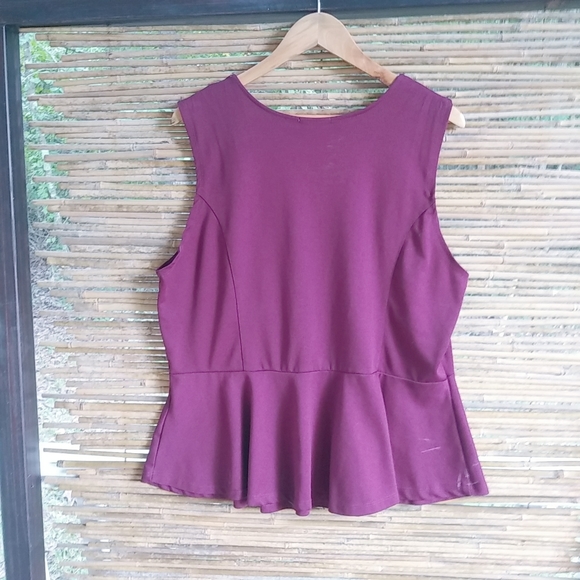 Ambiance Apparel 1X Purple Workwear Top Plus - Picture 4 of 5